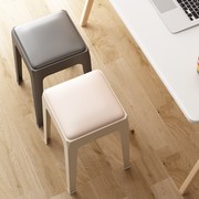 塑料凳子家用加厚可叠放软包方凳客厅餐桌高板凳简约北欧创意椅子