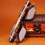 天然石头镜全框方形时尚太阳镜复古水晶眼镜男女墨镜防强光户外镜