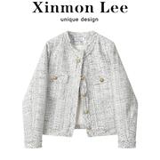 XinmonLee高级感超好看女士小香风外套秋冬季气质名媛小个子上衣