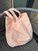 包包女2024大容量帆布袋纯色单肩包简约印花字母包逛街(包逛街)购物袋