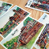 凤凰古城湖南湘西中国古镇旅游纪念品装饰卡片特色风景手绘明信片