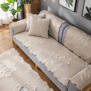 韩国进口沙发垫坐垫子套四季通防滑布艺韩式简约时尚单人沙发巾罩