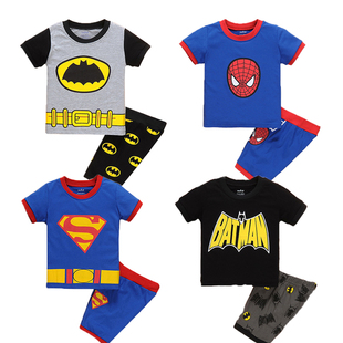 六一演出服儿童夏季套装男童纯棉，短袖睡衣超人，cos服装蝙蝠侠衣服2