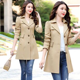 风衣女中长款2022年春季韩版修身显瘦气质时尚春秋装大码外套