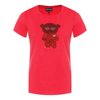 香港直邮Armani阿玛尼女士短袖T恤红色棉质亮片小熊印花舒适
