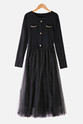 彩系列黑色，网纱半身裙女夏季高腰，显瘦中长款蓬蓬裙子n0264