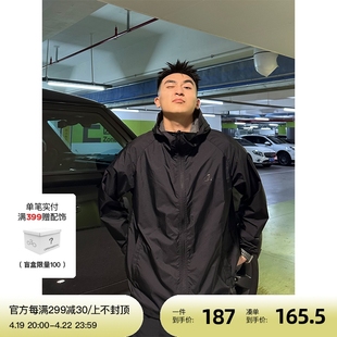 SANBAI 叁佰UPF50+薄款黑色防晒冲锋衣男夏户外速干防紫外线外套