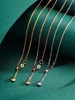 18k金肖邦(金肖邦)项链，au750黄金玫瑰金素，链女款调节伸缩延长链心形锁骨链