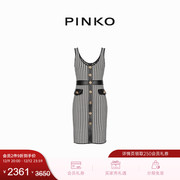 派对系列PINKO2023女装千鸟格子背心连衣裙102013A18N