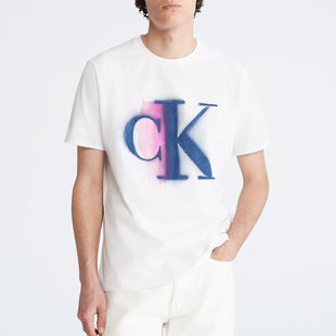 Calvin Klein卡文克莱 CK男士潮流彩绘字母休闲短袖圆领T恤