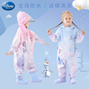 儿童雨衣连体女童艾莎套装防水全身，幼儿园宝宝女孩小童防雨服