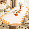 防水防油防烫椭圆形PVC餐桌垫轻奢高级感软玻璃折叠圆桌台面桌布