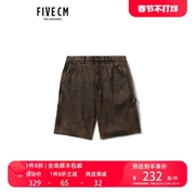 5cm/fivecm男装牛仔短裤2022夏季复古街头宽松直筒裤6553U