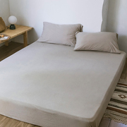 柔软a类婴儿级天竺棉1.5m床单，纯色裸睡针织，棉1.8米床垫保护罩床笠