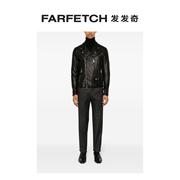 tagliatore男士机车皮夹克，farfetch发发奇