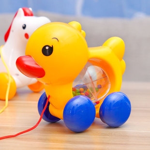 拖拉小鸭子小马拉线带摇铃，多功能儿童拉绳小狗宝宝学步牵引玩具