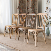 美式乡村复古椅子靠背椅艺术大师，餐椅实木简约家用北欧餐厅竹节椅