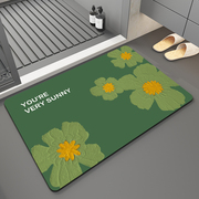 浴室绿色地垫强吸水软，硅藻泥垫卫生间门口防滑门垫，厕所进门地毯垫