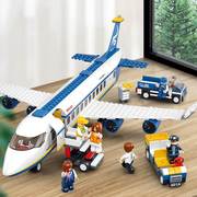 大型航空飞机模型拼装积木男孩益智力玩具组装客机系列儿童节礼物