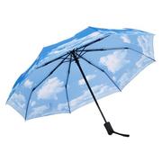 蓝天白云雨伞女折叠全自动伞晴雨两用遮阳伞男黑胶三折伞