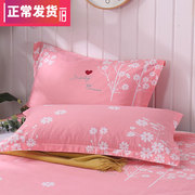 双人枕套一对装纯棉大号，成人枕头套，单人枕学生情侣韩式粉色全