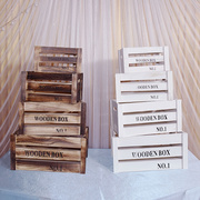 婚庆装饰道具木框收纳复古做旧木盒摆件橱窗陈列婚礼用品摄影