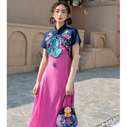 新中式国风改良旗袍连衣裙，2023夏季民族风，刺绣设计感小众裙子