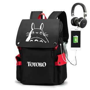 宫崎骏龙猫Totoro书包男女学生大容量双肩包卡通动漫背包旅行包