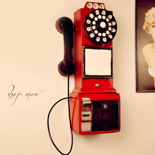 英国伦敦复古电话机摆件欧式装饰品家居壁挂墙饰拍照摄影道具模型
