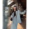 ChicBloom 韩系通勤气质小众绿色西装外套女早春廓形宽松中长款
