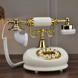 仿古欧式法式电话机玉石摆件复古时尚创意家用固话座机电机