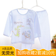 儿童空调服薄款夏季竹纤维男童女童，长袖内衣服宝宝睡衣套装1-3岁