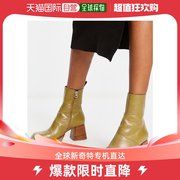 香港直邮潮奢asos女士rhodespremium设计皮质，防水台短靴(卡其