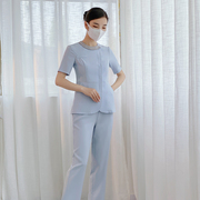 韩式牙科诊所护士服女套装夏美容师，工作服女高端产康师护理服短袖