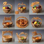 竹制水果篮子折叠水果篮，时尚创意竹篮水果，盆竹木制品工艺