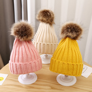 宝宝毛线帽子秋冬季亲子针织帽潮女童，韩版母子保暖儿童套头帽