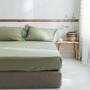 定制北欧简约纯色床垫，保护套全棉水洗棉床上用品，18米单件床单床笠
