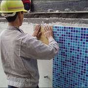 尚梅地中海游泳池玻璃马赛克户外水池，鱼池瓷砖蓝色阳台天花外墙砖