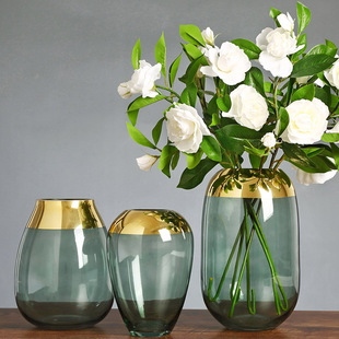 北欧轻奢玻璃花瓶摆件现代简约透明水培创意，插花客厅家居摆设餐桌