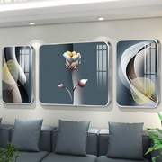 轻奢高档客厅装饰画沙发背景墙圆角挂画三联组合抽象现代简约壁画
