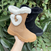 斯乃纳童鞋冬款SP0460033女童绒面靴子保暖时尚舒适中筒