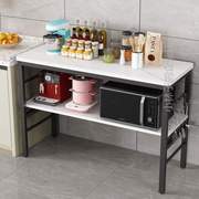 桌导岩置物架长桌板桌切菜家用台桌微波炉厨房储物架多功能简易&