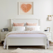 美式白色实木床轻奢主卧1.8米双人床卧室1.35一米五1.2米单人床