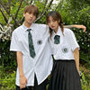 夏季学院风韩版领带衬衣，短袖校服套装学生，演出服初高中衬衫jk班服