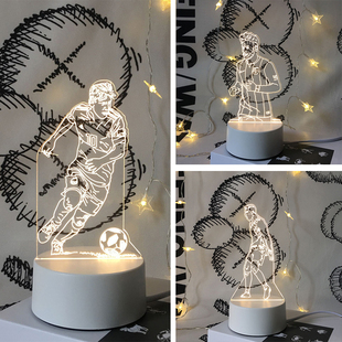 足球周边3D小夜灯球迷纪念品C罗梅西内马尔创意小送男生礼物