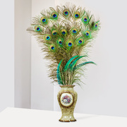 欧式艺术摆件创意家居装饰品客厅，电视柜工艺品插干花孔雀羽毛花瓶
