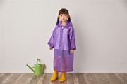 儿童雨衣雨披非一次性，连体女宝宝小学生，透明eva长款雨具雨衣