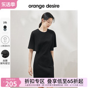 小黑裙系列，orangedesire时髦镂空连衣裙女2024春季a字裙