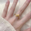 黄金戒指转运珠指环爱心手饰铃，兰花活口兔子，24k纯金时尚气质指环