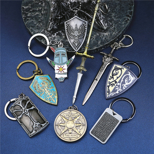 黑暗之魂3重置版盾牌挂件，太阳索拉尔钥匙扣链防火女项链饰品礼物
